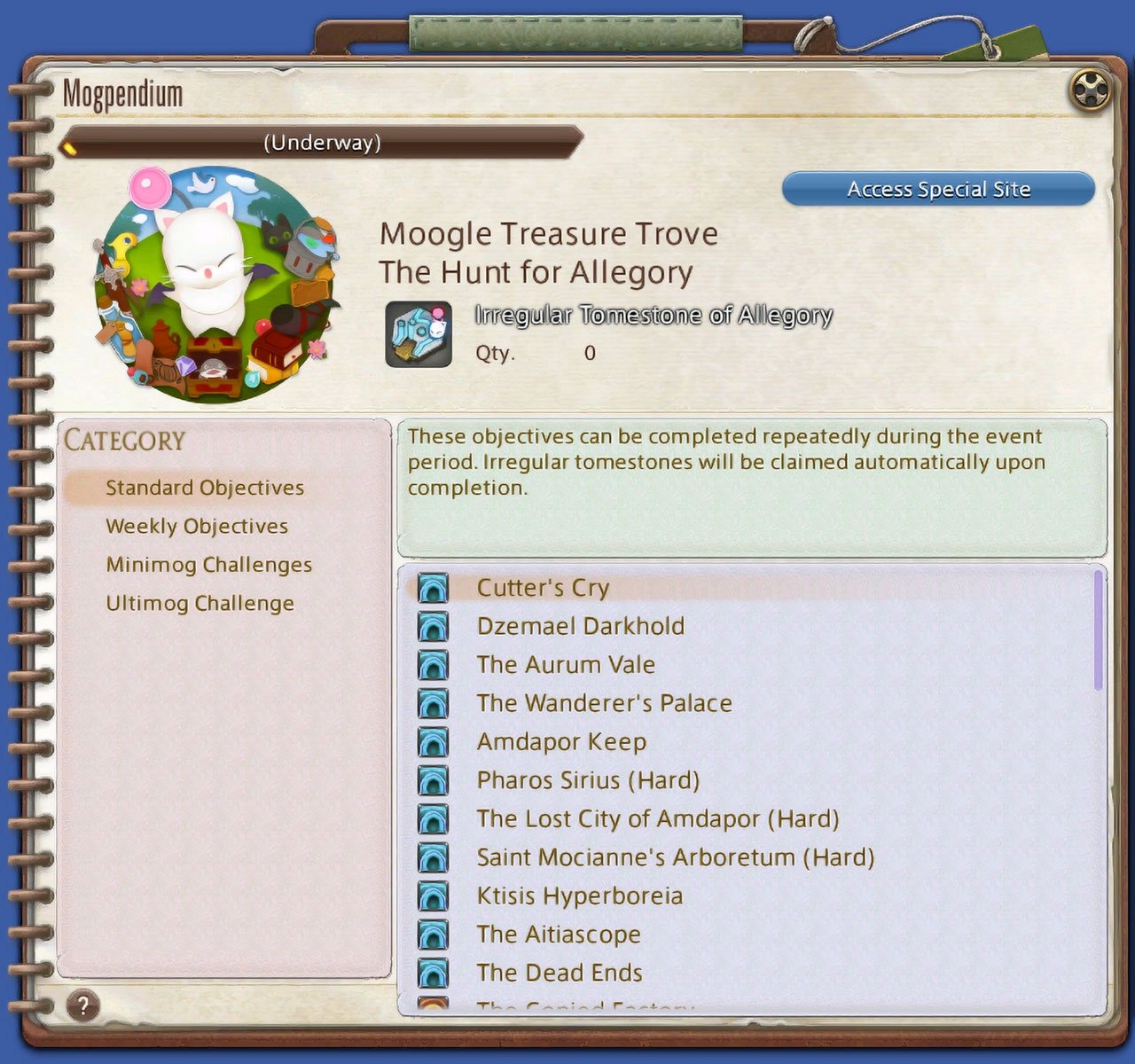 FFXIV Moogle Treasure Trove Event Mogpendium