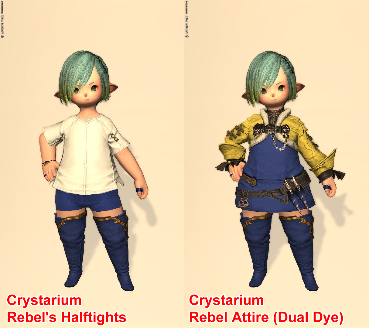 Dyed Crystarium Rebel's Attire on Lalafell