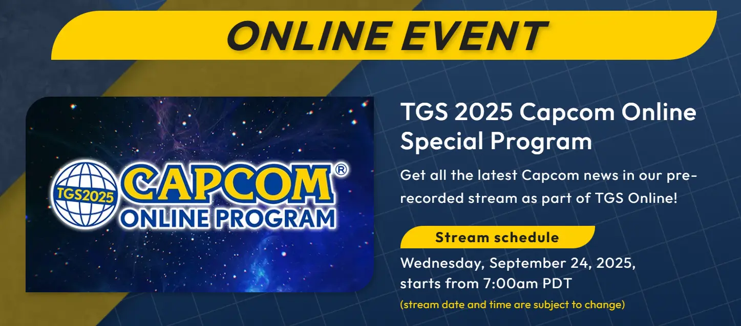 Capcom will release a special stream during TGS 2025 to share all the latest news with fans online