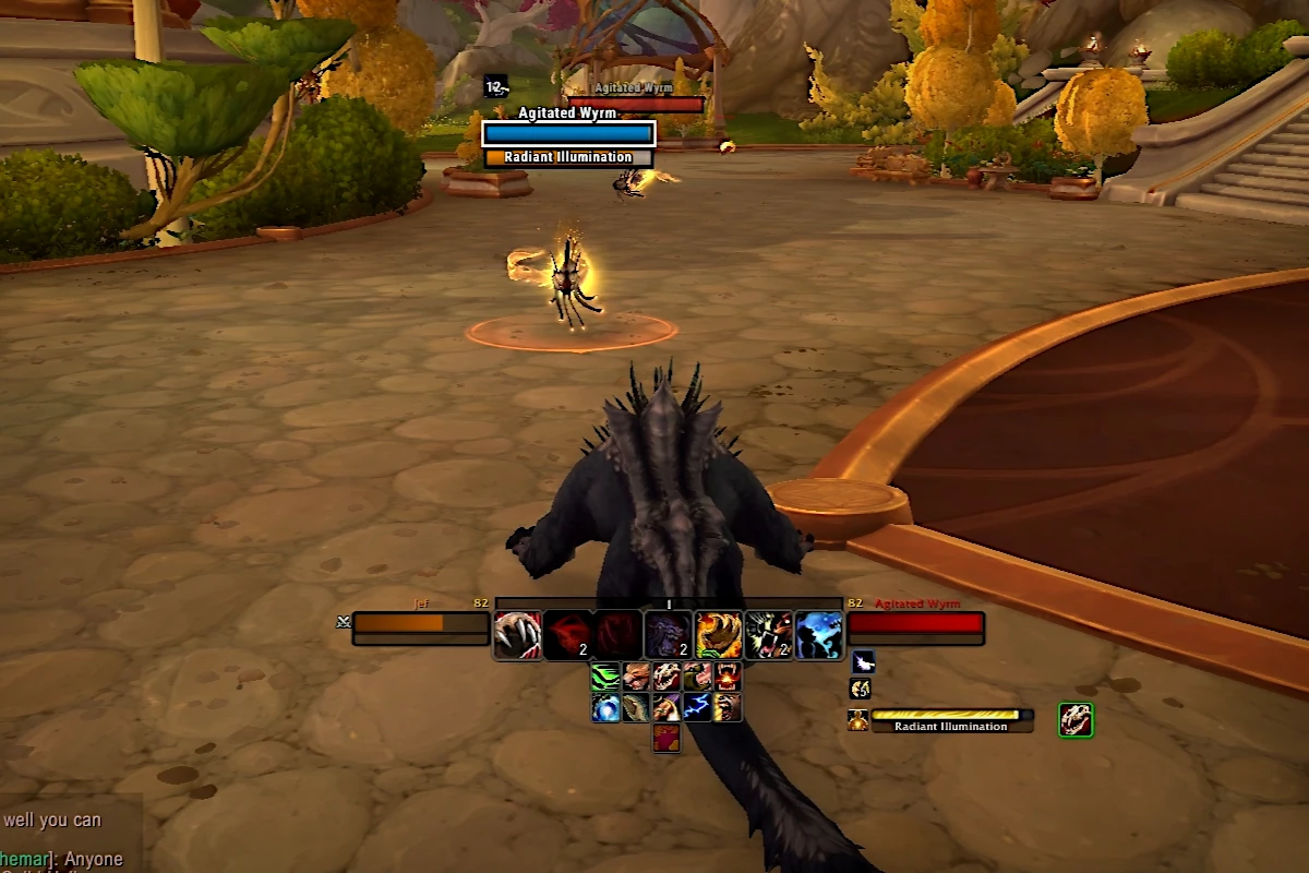 Example of a clean custom interface in the Midnight beta after UI changes, using cosmetic addons like Dominos, Masque, and Platynator.