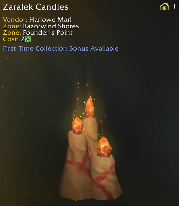 Cluster of stone candles topped with glowing orange crystals releasing sparkling and drifting lights.