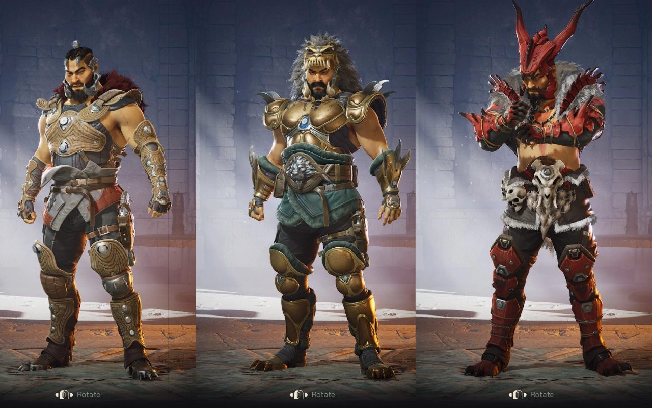 Redmane, alongside some of his legendary skins.