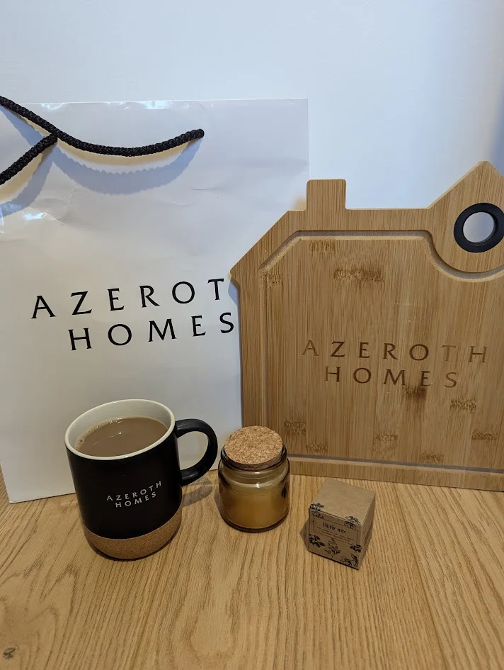 A photo of the goodies from the Azeroth Homes event