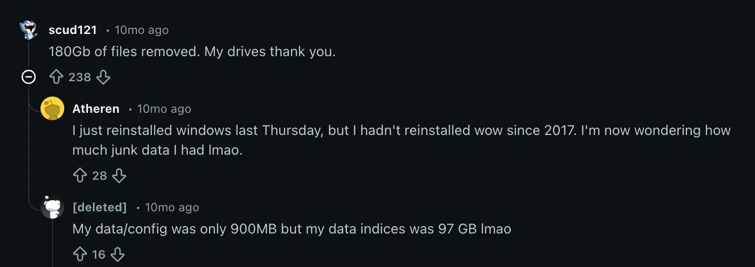 Save valuable storage space 