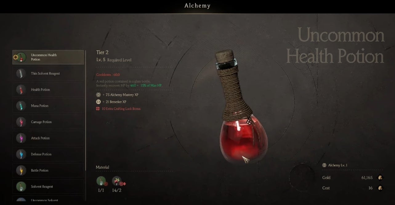 Chrono Odyssey health potions