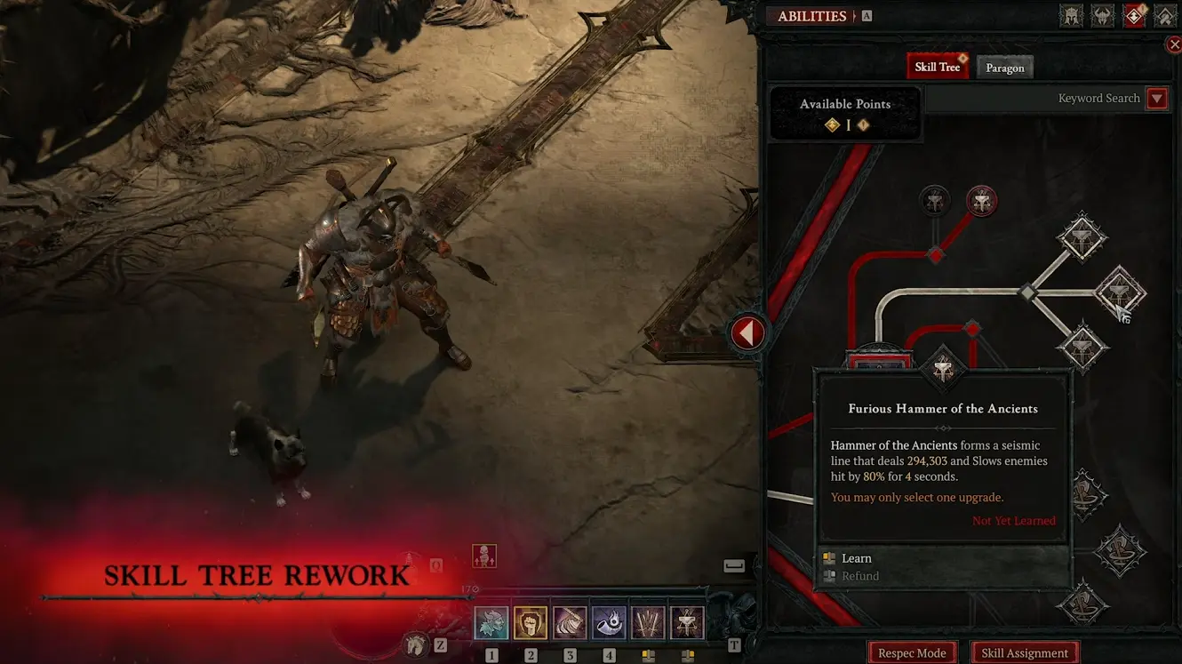Furious Hammer of the Ancients Barbarian Skill Preview - Diablo 4 Lord of Hatred