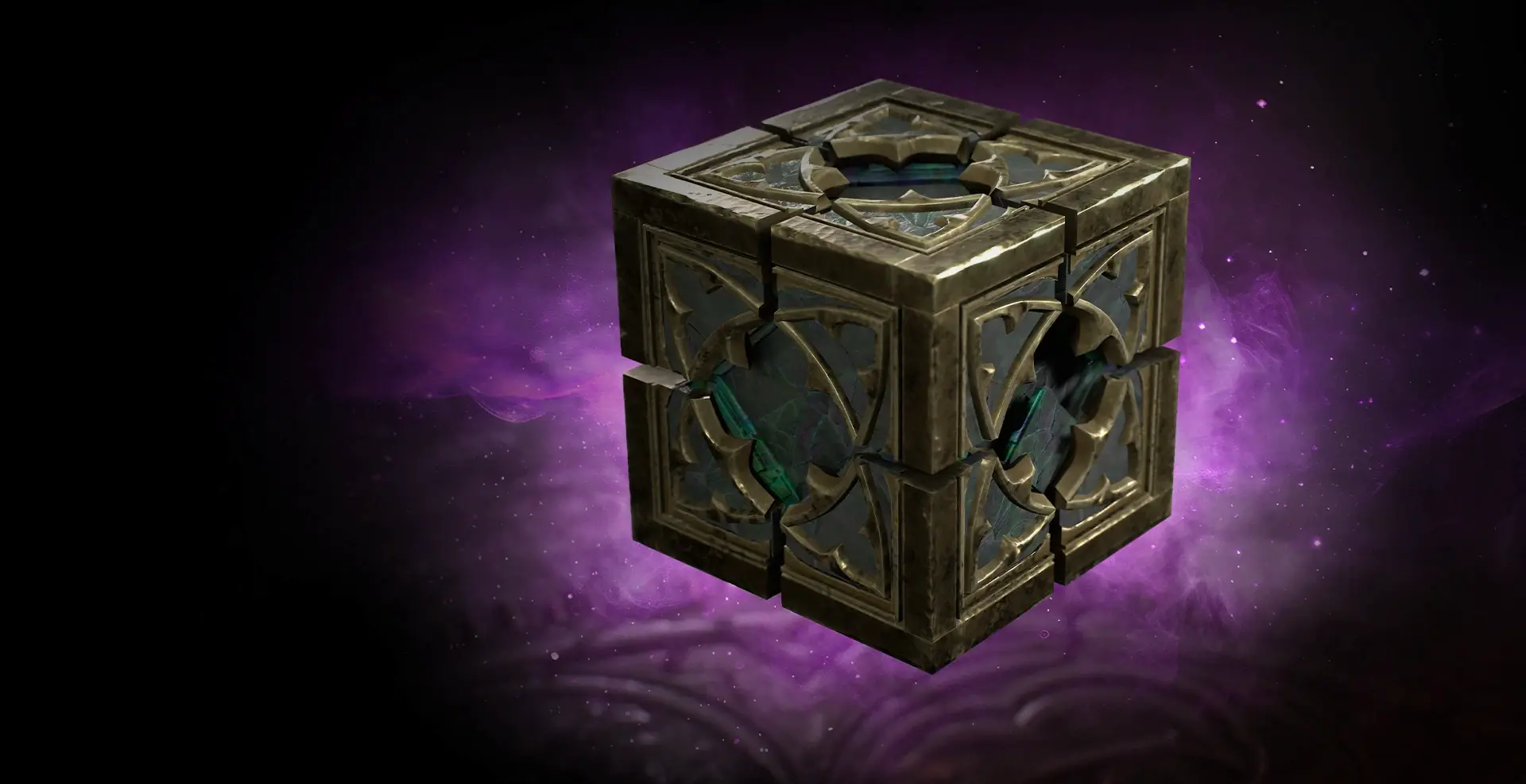 Close-up image of the horadric cube in Diablo 4, Lord of Hatred expansion.