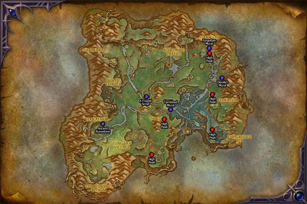 Harandar achievement map.