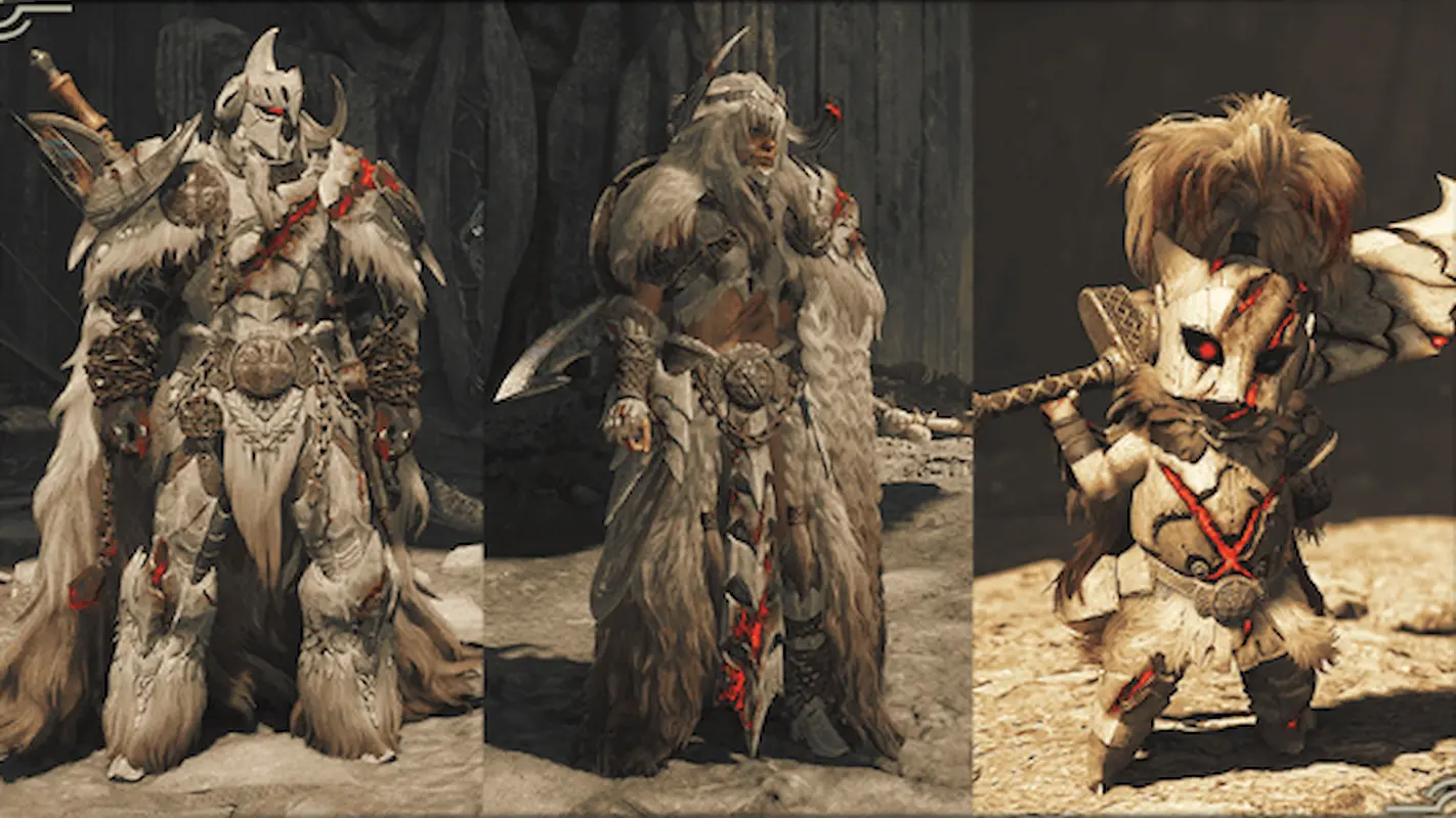 Arkveld arch tempered set of gear for hunter and palico