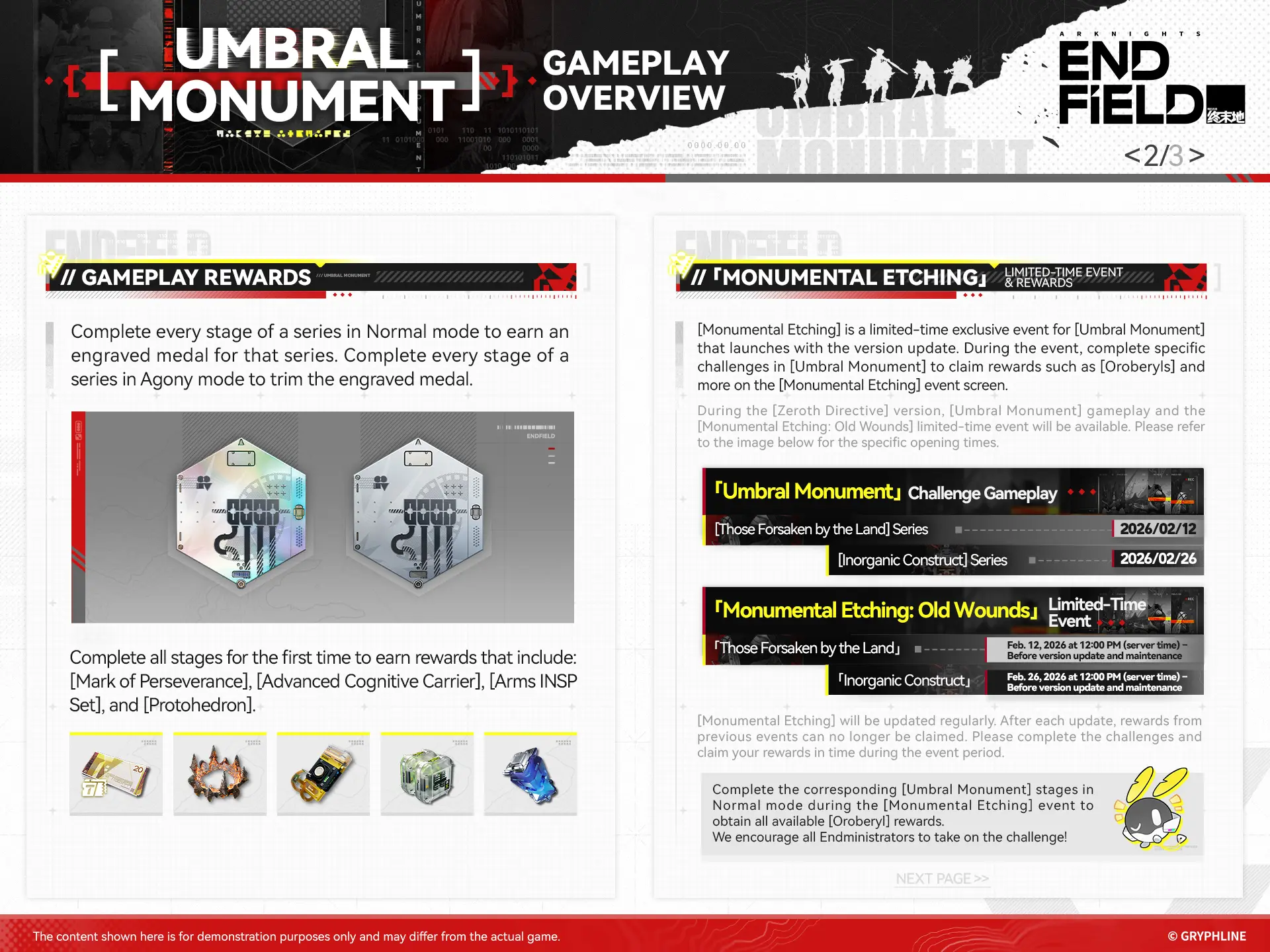 Etching limited time event gameplay and rewards in Umbral Monument