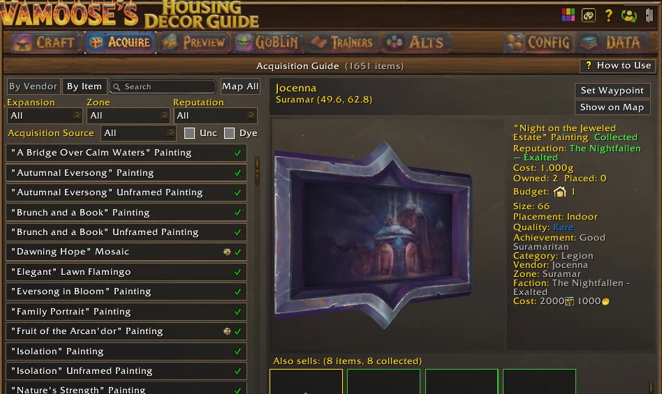 wow housing decor guide addon