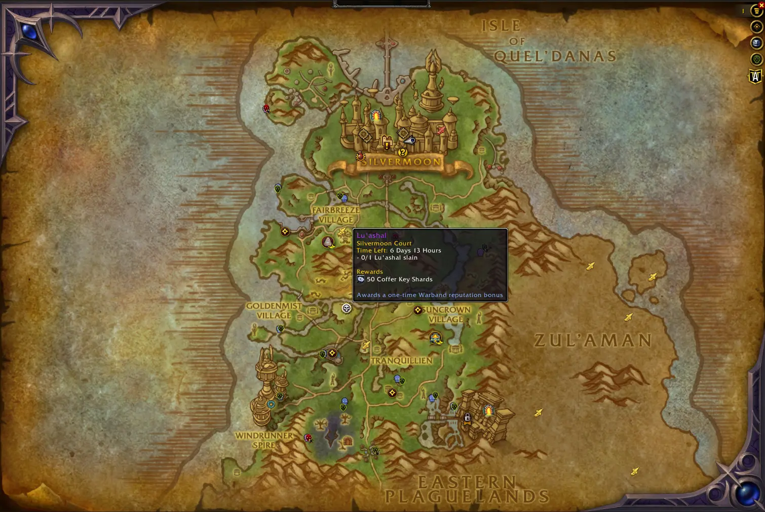 Lu'ashal World Boss Location