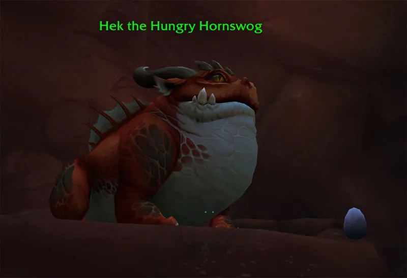 Hek the Hungry Hornswog with a Duck Egg.