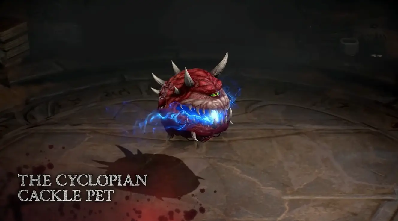 Diablo 4 Doom collab cyclopian cackle pet
