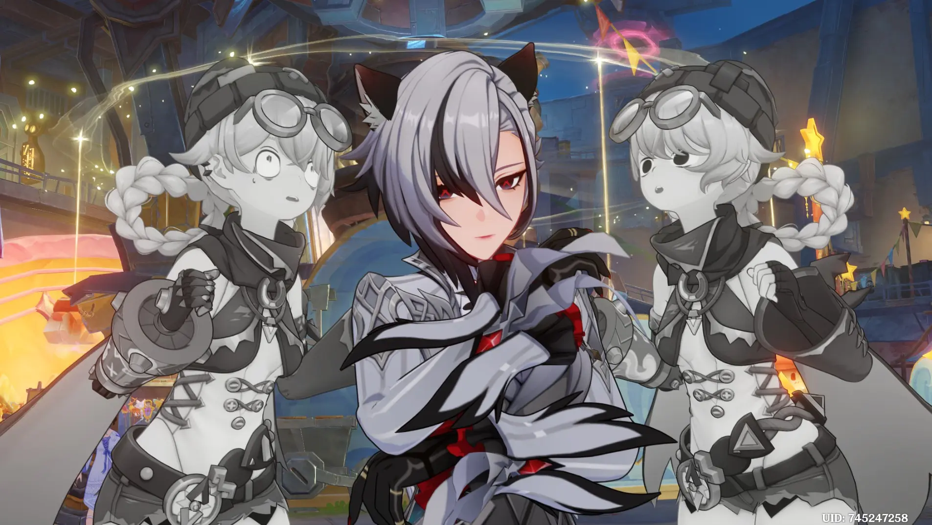 Genshin Impact Arlecchino and Jahoda kitty ears