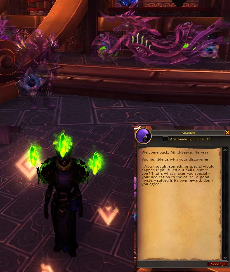 New hologram and new runes/dialogue in the Seat of Knoqledge.