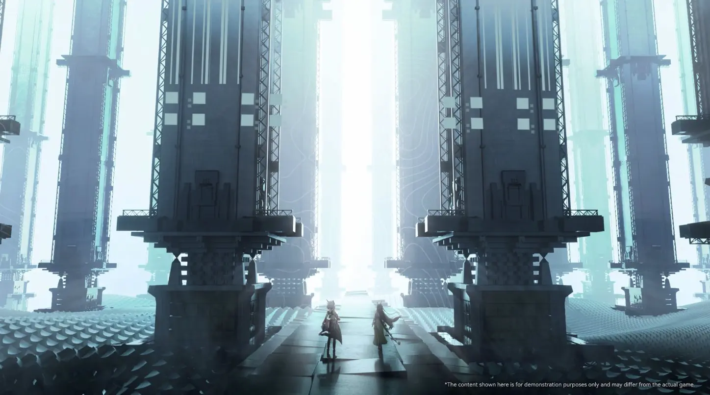 Arknights Endfield version 1.2 building with two characters