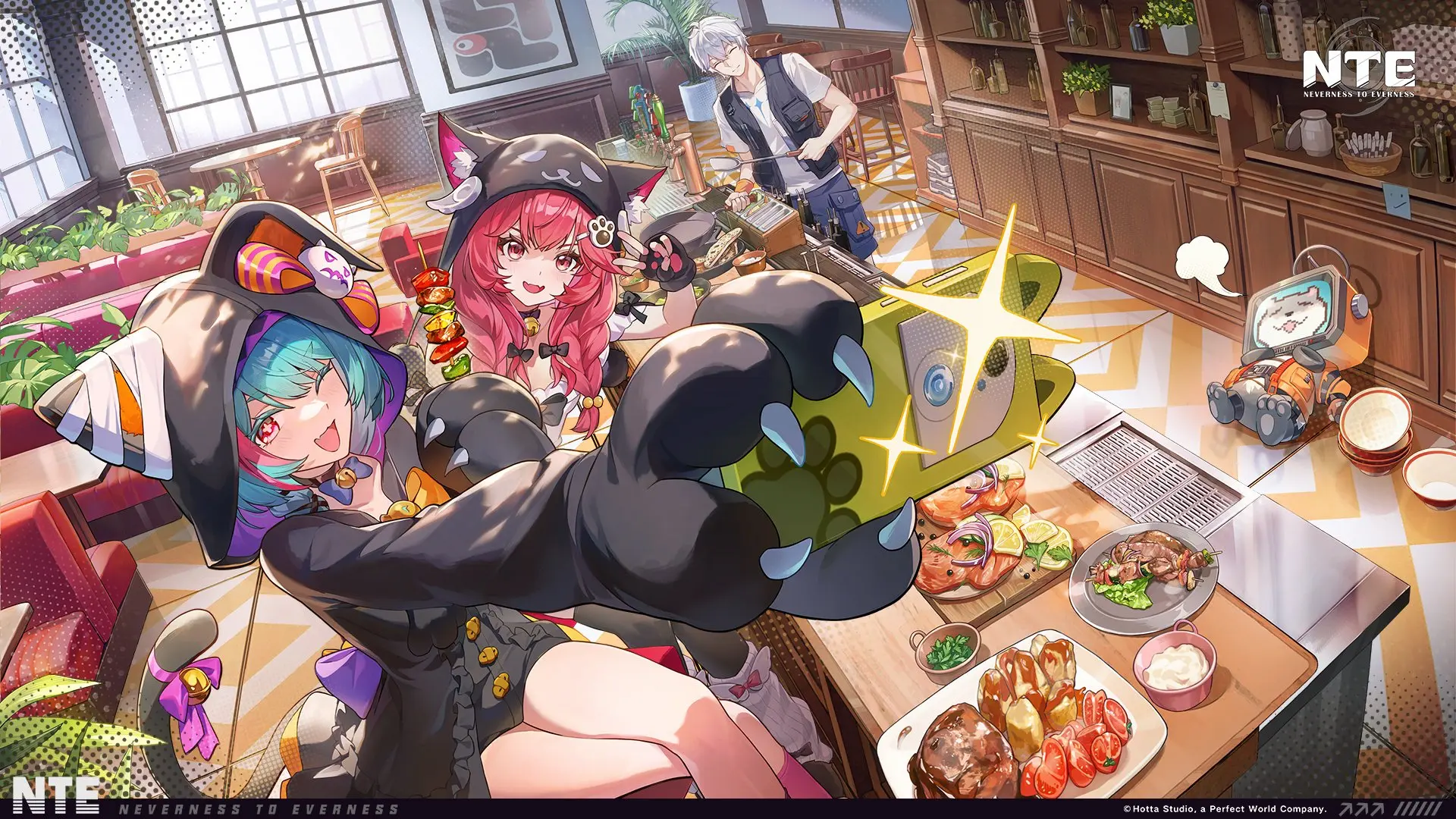 Neverness to Everness characters eating