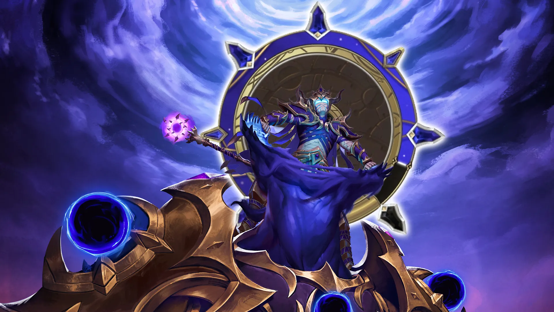 Header image showing off a raid boss of World of Warcraft Midnight, with the profession unit interface wheel of Tailroing in the background