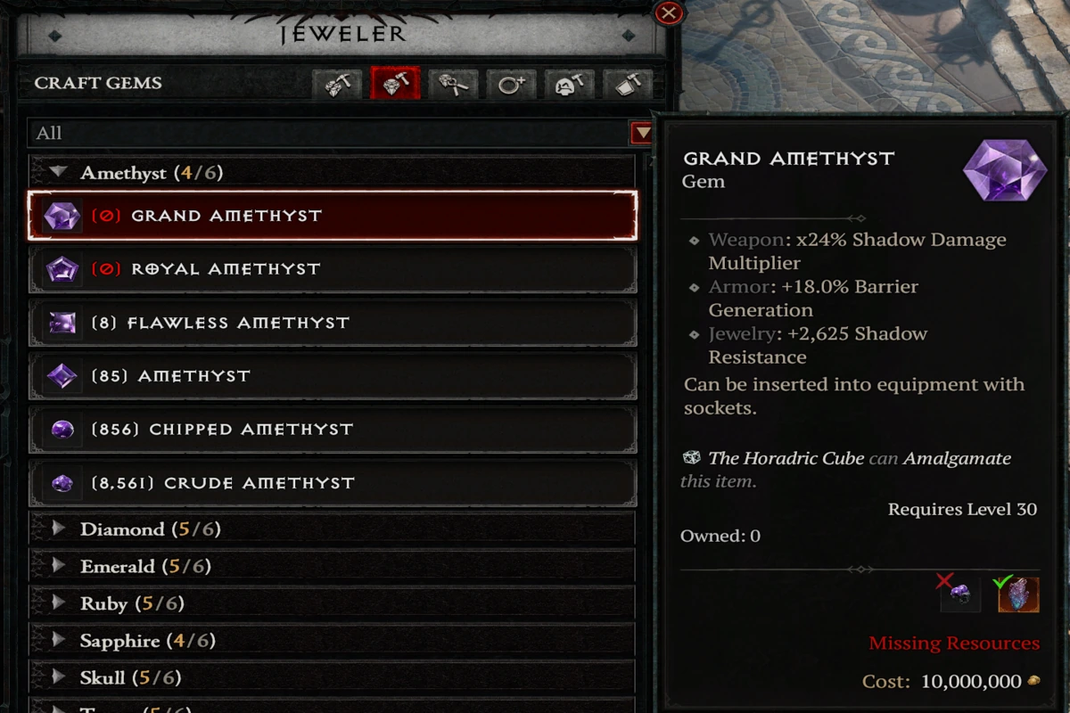Diablo 4 Flawless Horadric Gem grind