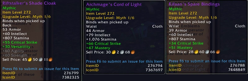 Myth 1/6 rewards from Heroic World Tier