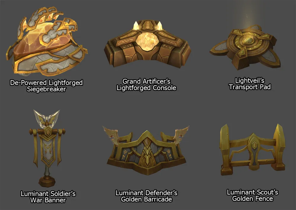 Lightforged-themed Housing Decor.