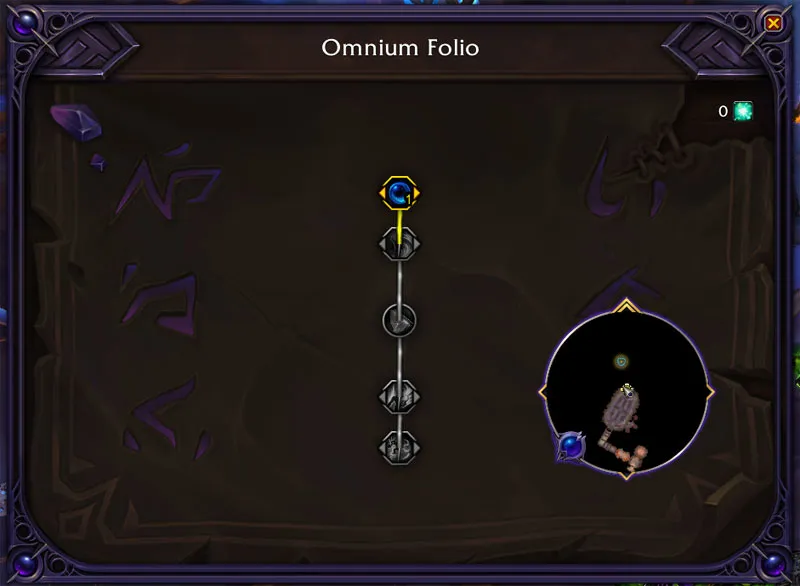Omnium Folio placement on your minimap and talent menu.