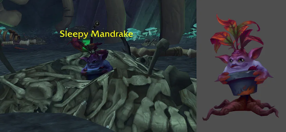 Sleepy Mandrake Battle Pet.