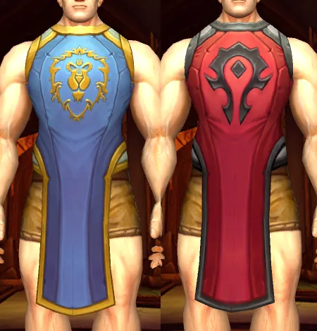 Alliance and Horde Tabards of Participation.
