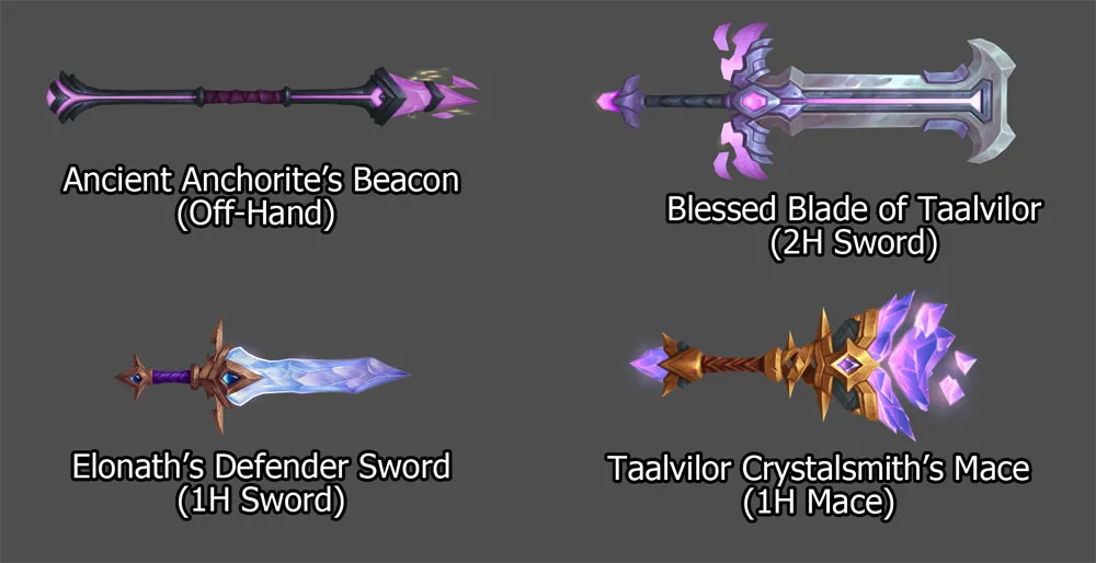 Ancient Crypt Reliquary Weapons.