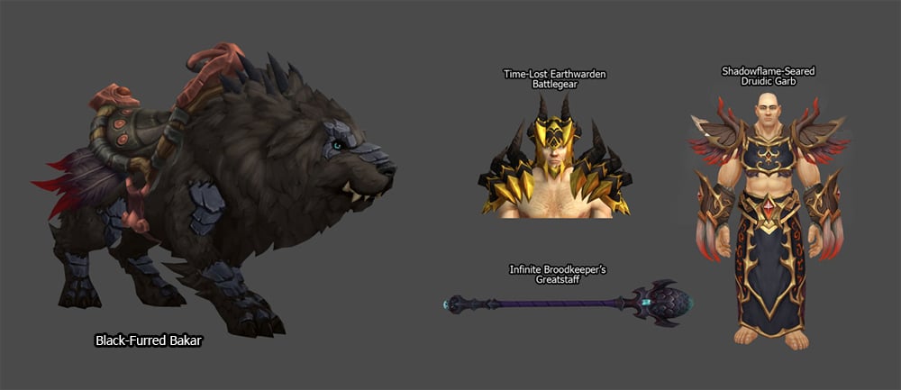Some rewards from Dragonflight Timewalking.