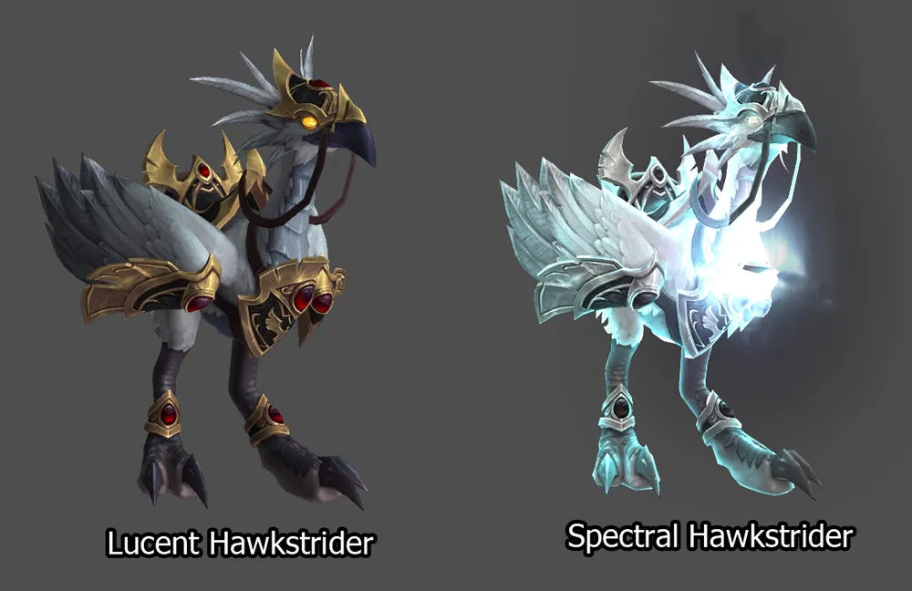 Lucent Hawkstrider and Spectral Hawkstrider mounts.