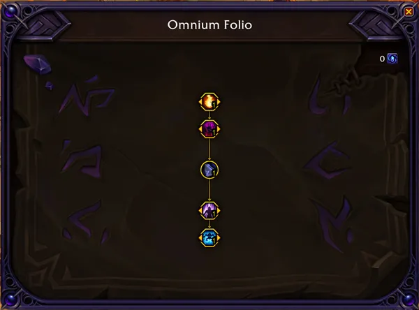 The completed Omnium Folio talent tree.