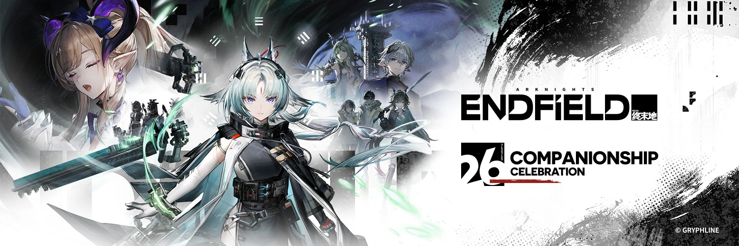 Arknights: Endfield Version 1.4 Homecoming and 2026 Companionship Celebration Banner featuring Arcane.