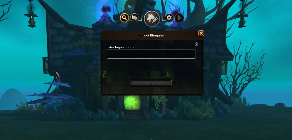 The Housing Blueprints import menu.