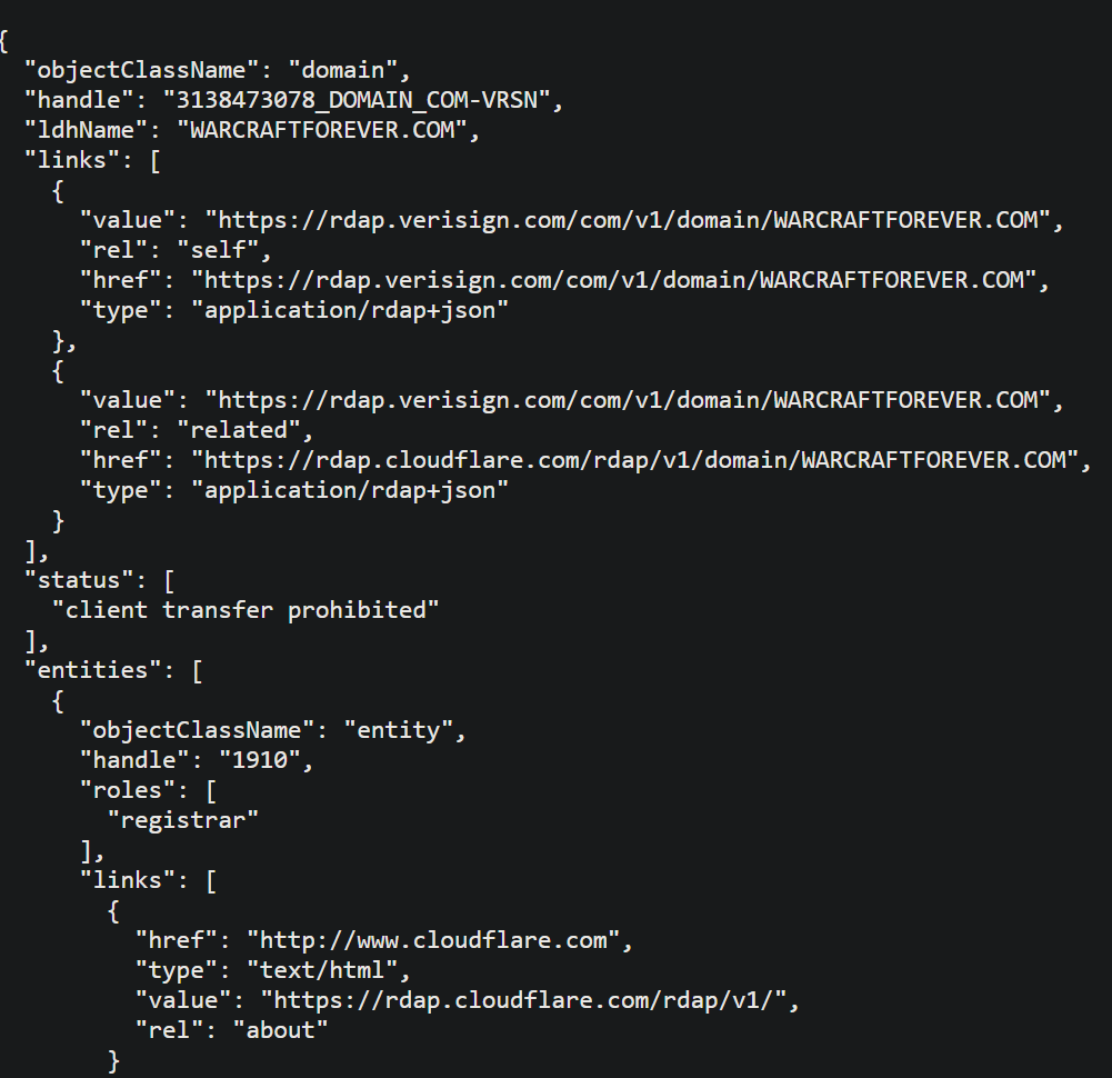 warcraft forever domain registry