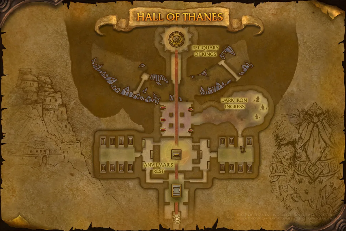 Hall of Thanes map by Santiago Reyes.