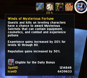 The Winds of Mysterious Fortune event buff.