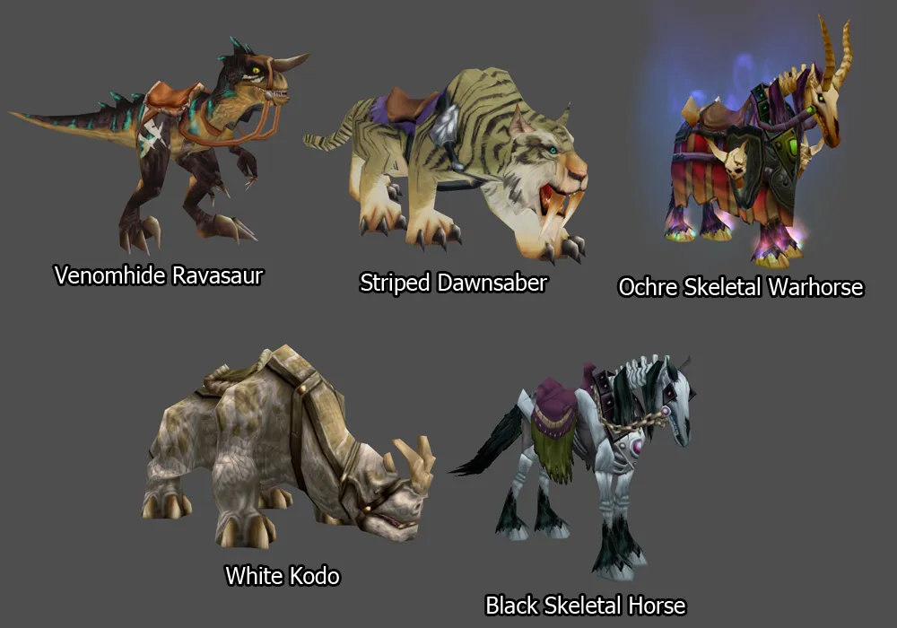 Mounts from expansions ahead of Retail in WoW Forever.