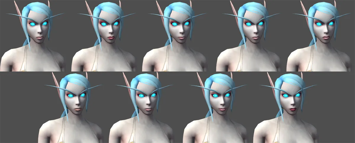 Skyborne Female Face Customizations.