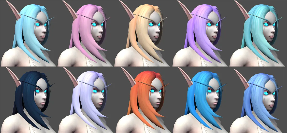 Skyborne Female Hair Color Customizations.