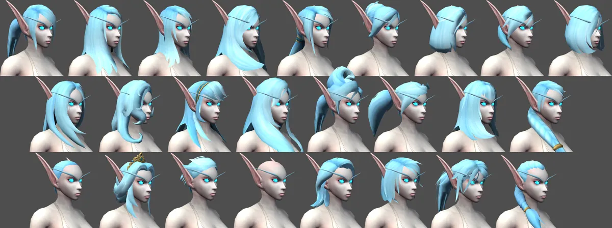 Skyborne Female Hairstyle Customizations.