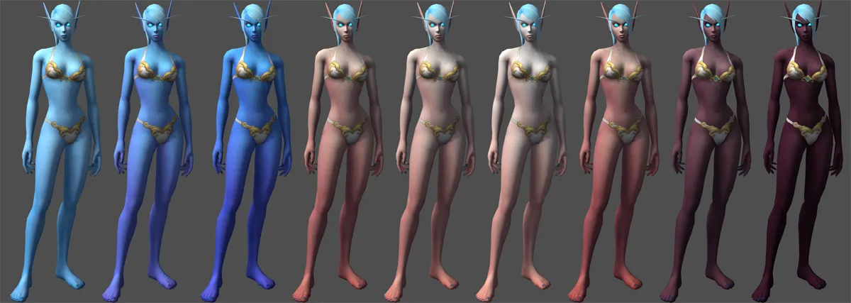 Skyborne Female Skin Color Customizations.
