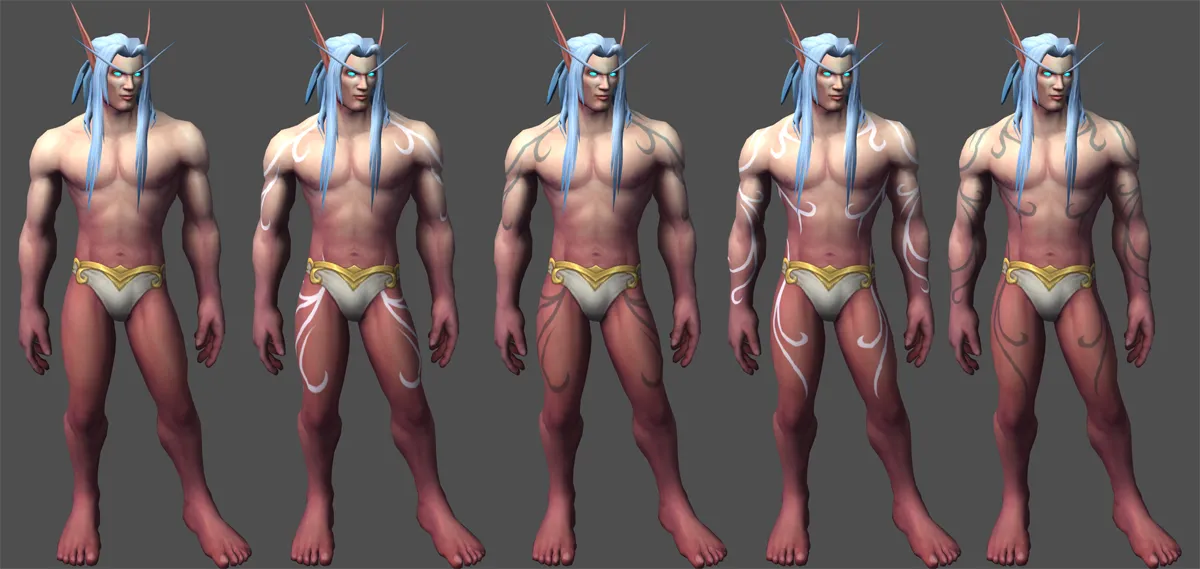 Skyborne Male Body Tattoo Customizations.