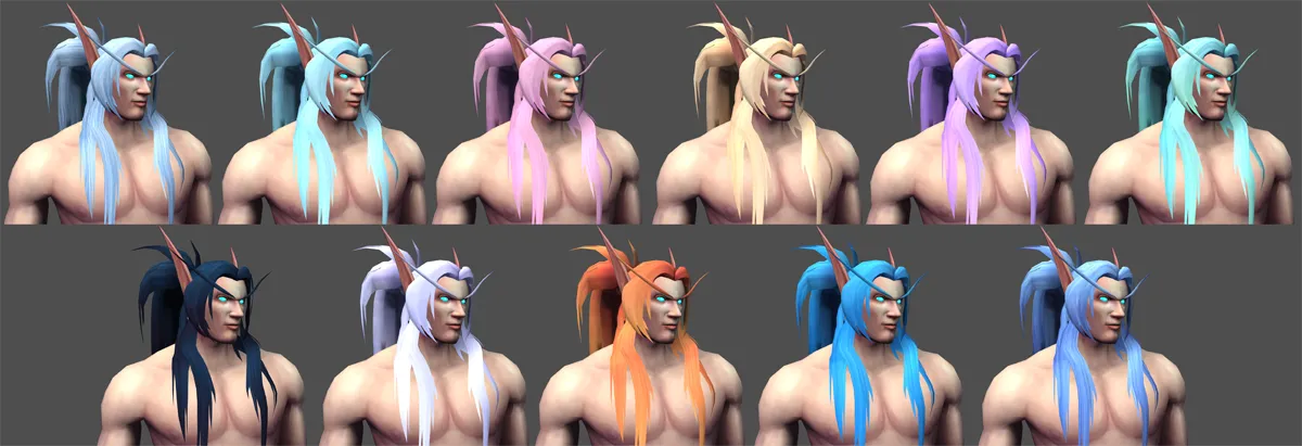 Skyborne Male Hair Color Customizations.
