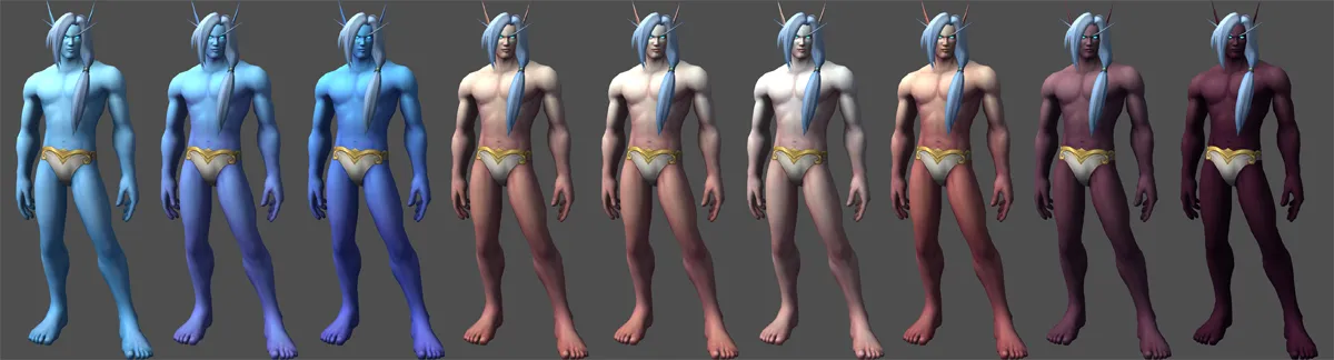 Skyborne Male Skin Color Customizations.