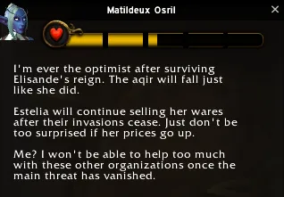 Matildeux Osril hinting at the end of Aqir Invasions.
