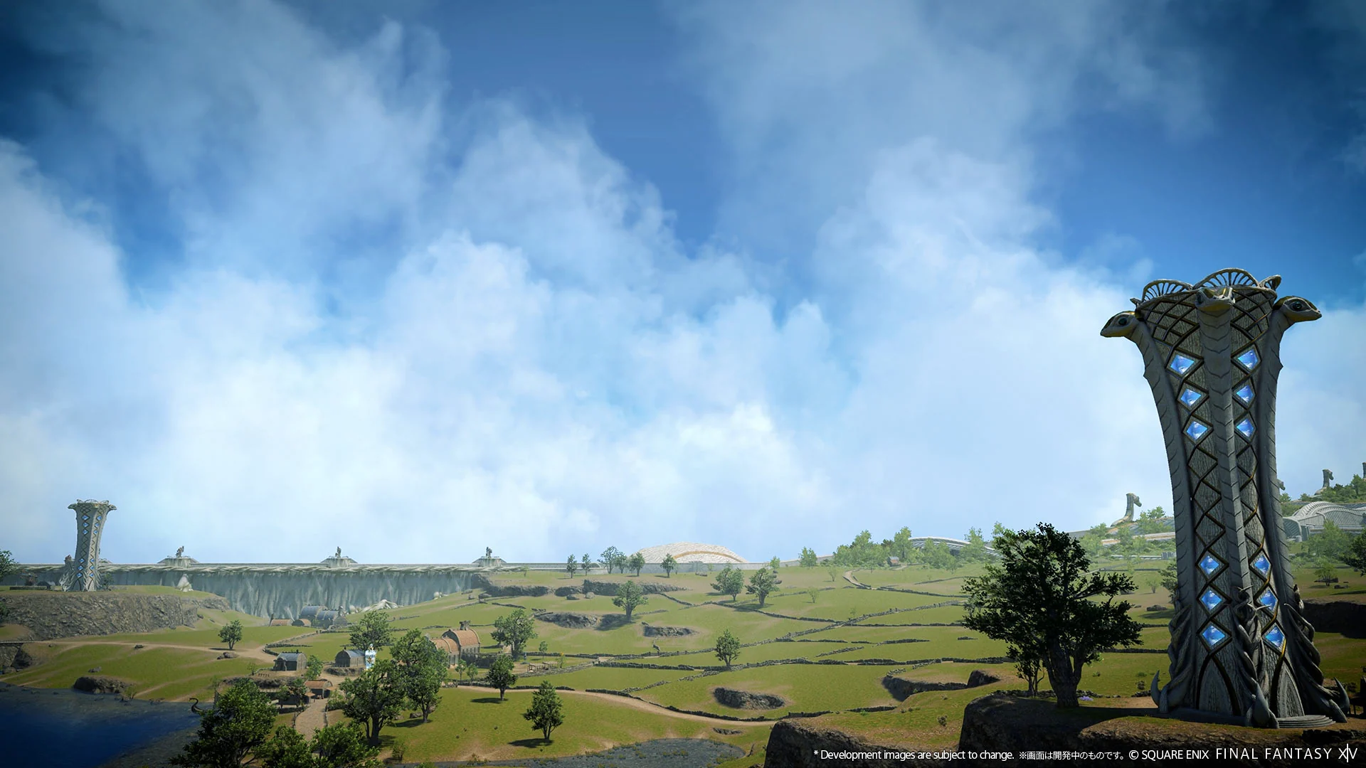 The surface of a Realmship in Evercold with grass and trees