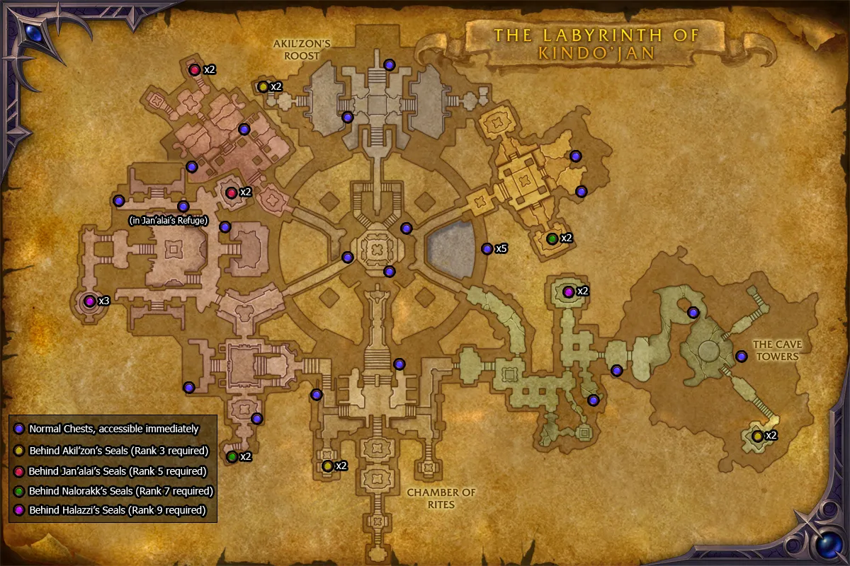 Labyrinth of Kindo'jan Sturdy Treasures map.