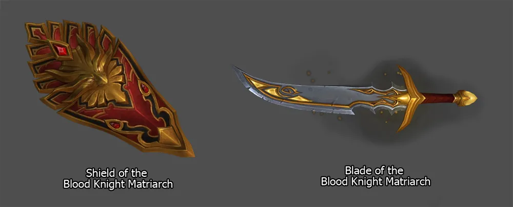 Shield and Blade of the Blood Knight Matriarch.